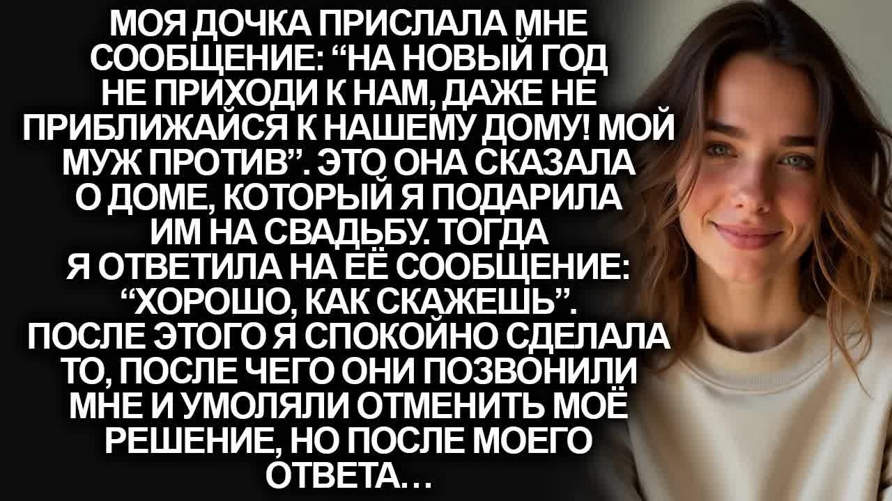 Моя дочка и её муж отказалась впускать меня на Новый год в дом, который я им подарила. Тогда я…
