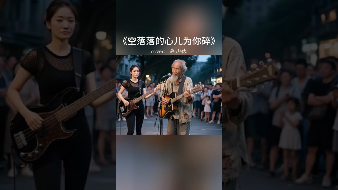 《空落落的心儿为你碎》街头演出太感人了！老艺人吉他弹唱道尽沧桑，这才是真正来源于生活的音乐 🎸✨ #空落落的心儿为你碎 #麻山伙 #街头艺人 #民间高手 #街头现场 #走心音乐 #我要上热门