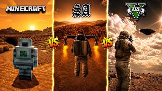 Visiting Mars in Minecraft vs GTA SA vs GTA 5 -  WHO IS BEST?