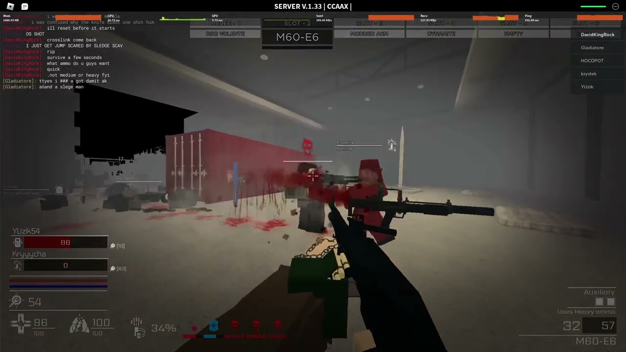 Carrying a public server by killing Yosef with an m60