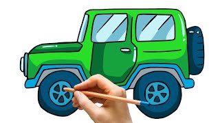 How to draw Jeep Car | So Cute Car Drawings | تعلم كيفية رسم سيارة جيب | تعليم الرسم للمبتدئين