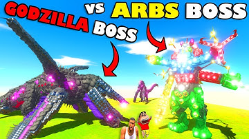 UNDEFEATED GODZILLA BOSS vs UNDEFEATED ARBS BOSS CHOP and SHINCHAN in ANIMAL REVOLT BATTLE SIMULATOR