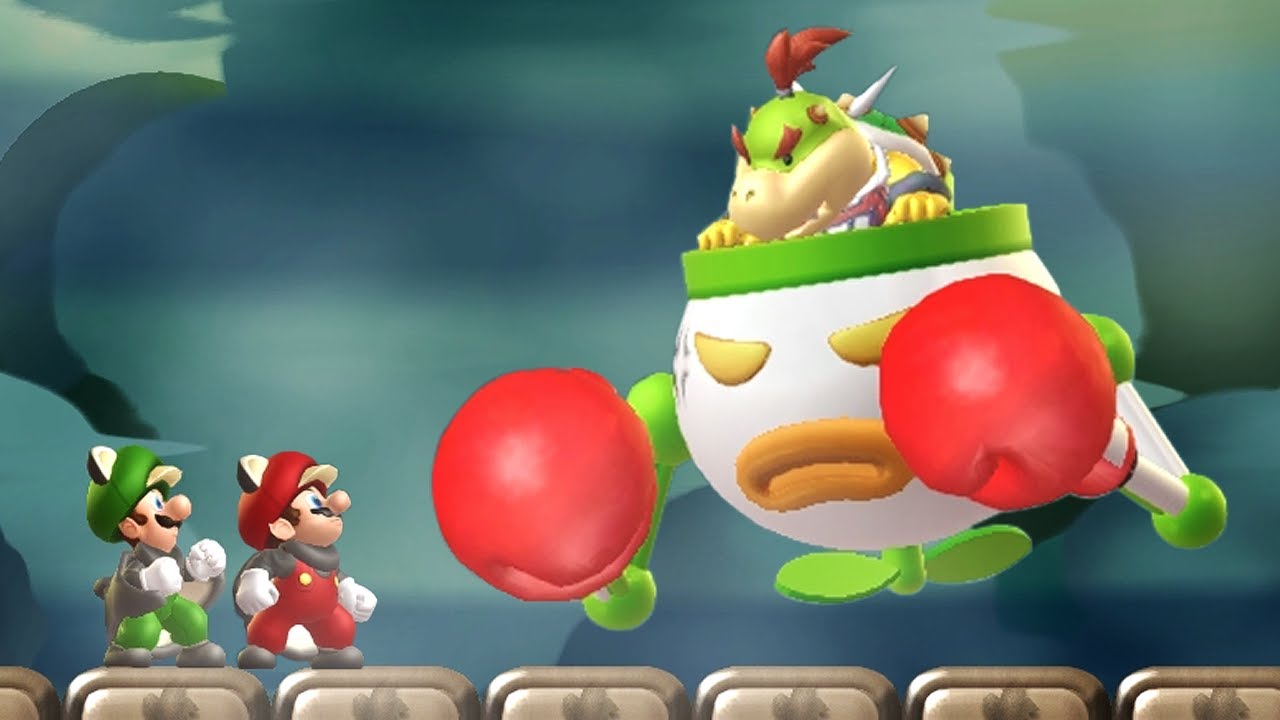 New Super Mario Bros U Co-Op Walkthrough - World 7 - Meringue Clouds (2 Player)