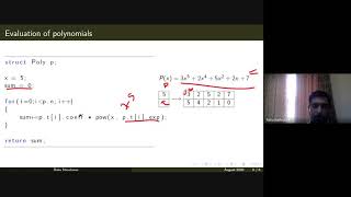 Polynomial representation using arrays