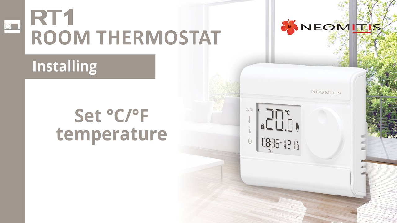 Set °C/°F temperature - [Tutorials RT1 room thermostat] - YouTube