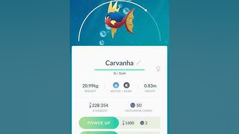 Carvanha evolution to Sharpedo