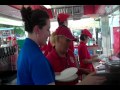 WMEE Morning Show making  Red Velvet Funnel Cakes