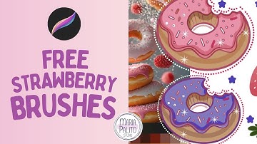 FREE Procreate Brush Set – Strawberry Donuts Collection  12 Cute Brushes + How I Use Them #procreate