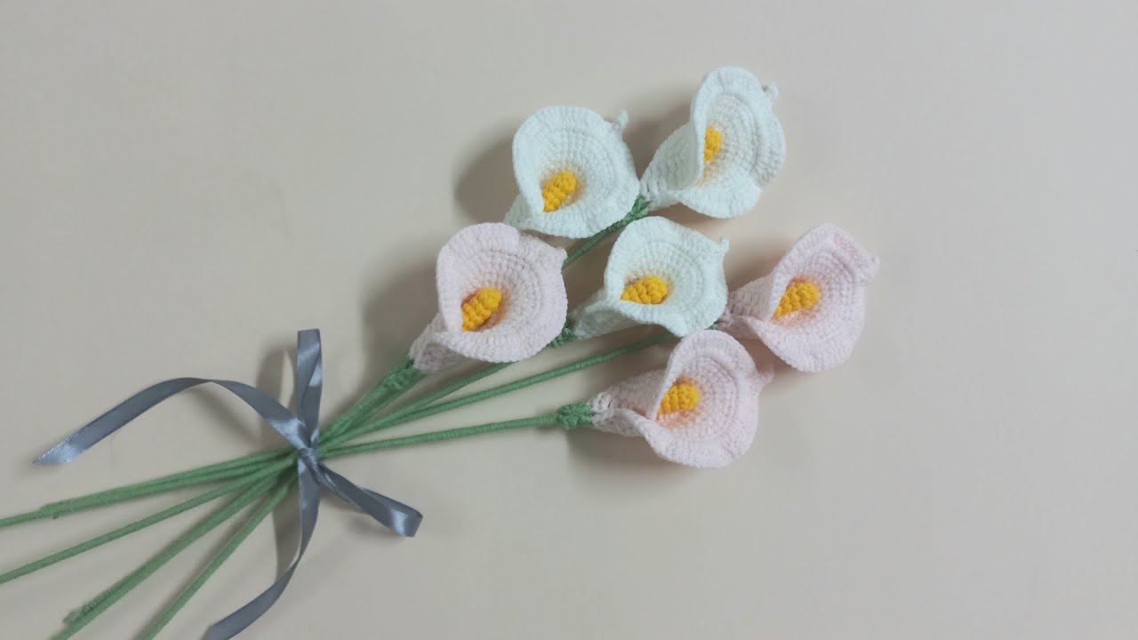 Hướng dẫn móc len! Móc hoa Chi vân môn (hoa rum)! Calla Lily flower Crochet!