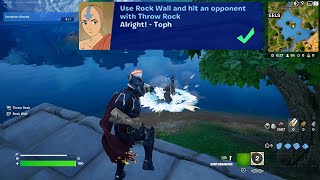 How to EASILY Use Rock Wall and hit an opponent with Throw Rock in Fortnite locations Quest!