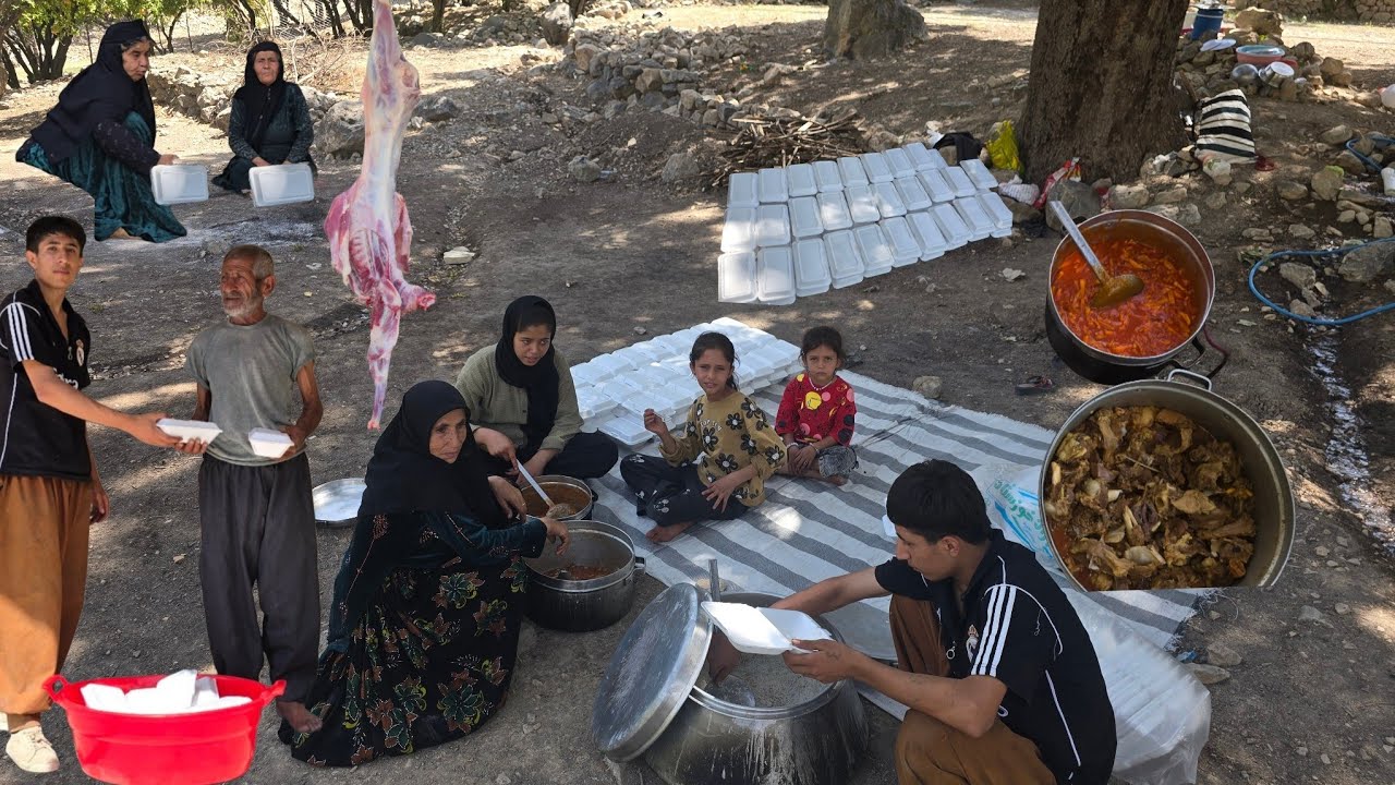 Сельская жизнь в Иране 🇮🇷 | Традиционная кухня и распределение еды среди сельских жителей