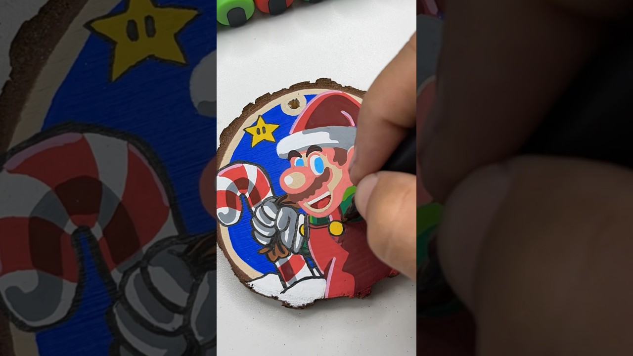 🎄 Drawing Mario but on a Christmas Ornament 🎄
