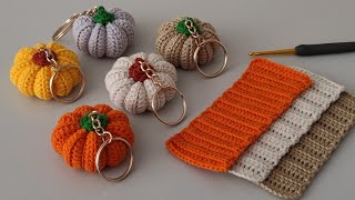 En Kolay Tığ İşi Balkabağı Anahtarlık Yapılışı - How to Crochet a Pumpkin Keychain