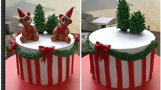 Christmas cartoon cake Christmas tree ??? merry Christmas birthday cake easy decorations christmas