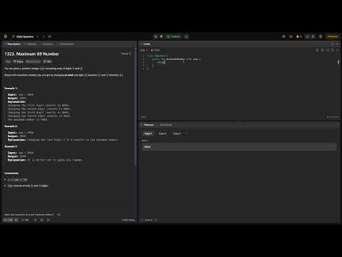 1323. Maximum 69 Number JAVA SOLUTION BEATS 100%