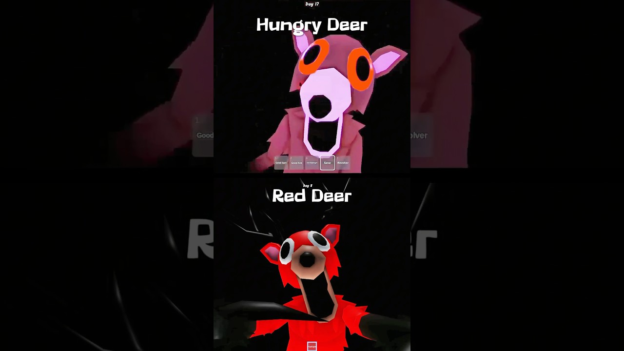Hungry Deer vs Red Deer JUMPSCARE - 99 Nights in the Forest 