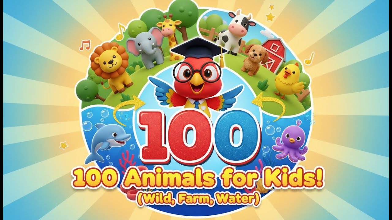 100 Animals for Kids | Learn Animal Names with 100 Different of Wild & Sea Animals for Kids 