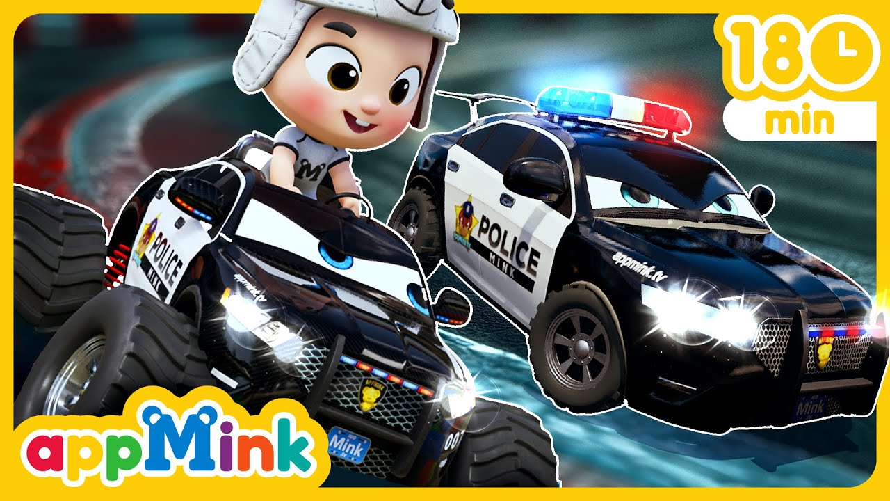 Five Kids Сatch a thief in a police car + more Children's Songs and Videos