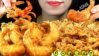 ASMR (Kepiting, Udang, Enokitake Goreng) Fried Shrimp, Baby Soft Shell Crabs, Enoki 😍