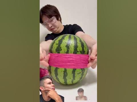 Exploding watermelon with rubber bands - YouTube