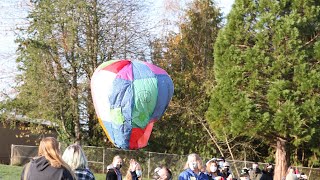 Handmade hot air balloons launched by 5th graders of Hockinson School 2021