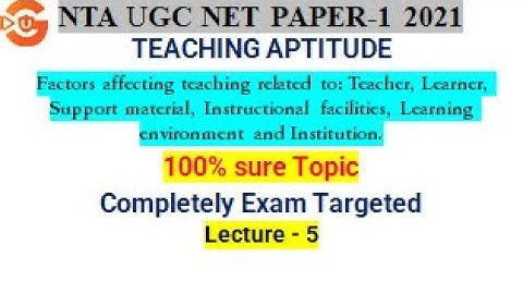 UGC NET Paper 1|Important MCQ |Learner’s characteristics, Individual differences| Lecture-5