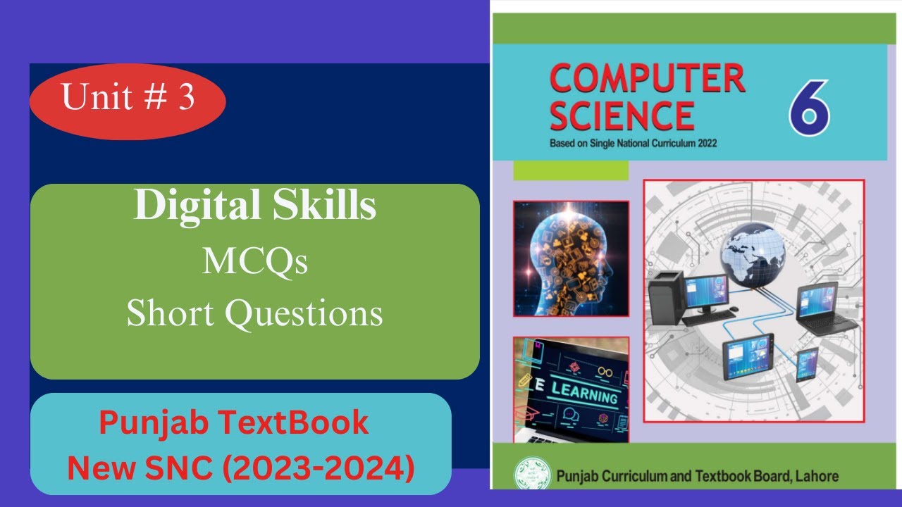 6th Class Computer | Unit 3 | short Questions/MCQs | Digital Skills ...