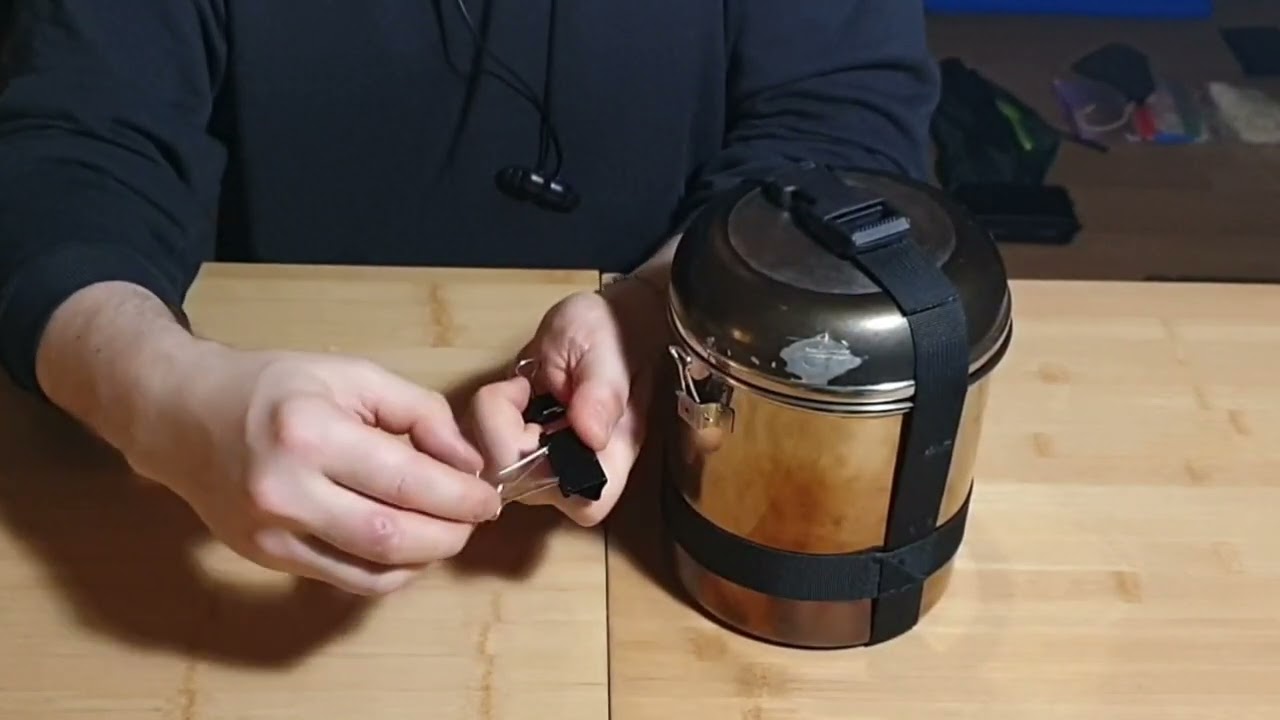 Modified 10cm and 14cm stainless steel Zebra pots for outdoor cooking