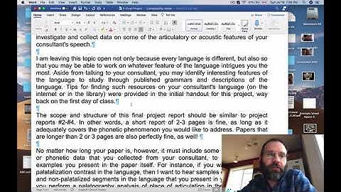 Ling 441 - Advanced Phonetics - Course Project Report 5 Guidelines