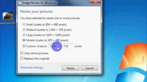 Quick image resizer for Windows 7 --- like XP