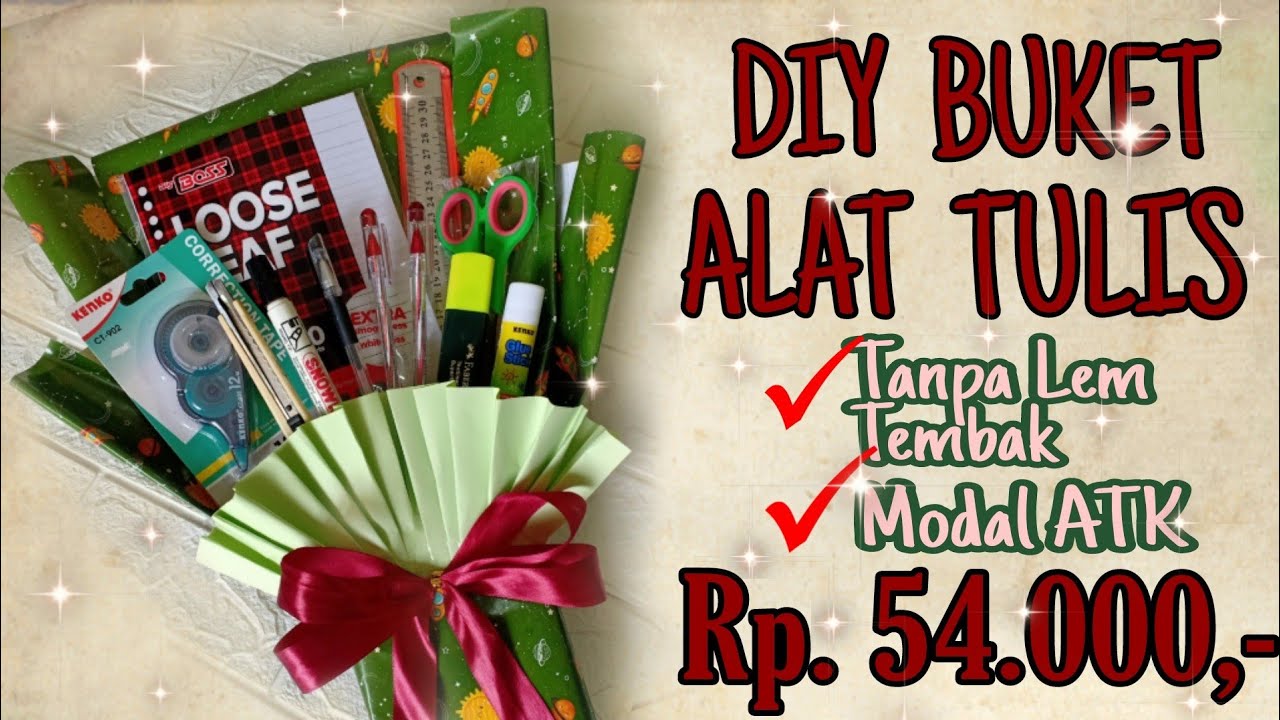 DIY BUKET ALAT TULIS UNTUK KADO HARI GURU STATIONERY BOUQUET YouTube