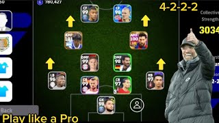 Get 4-2-2-2 formation used by most pro players in efootball ||Team Building and Gameplay