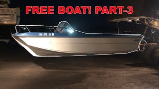 Restoring a NASTY-FREE Boat Part-3 (How to take a boat off a trailer)