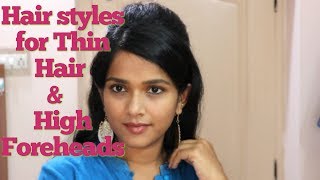 Hair styles for Thin hair/High Foreheads//Tamil youtuber - YouTube