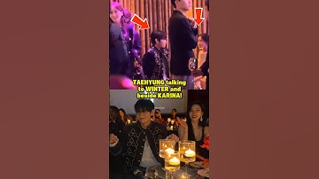 V talking to Winter and seated next to Karina! TAEHYUNG & Aespa crumbs 🥰