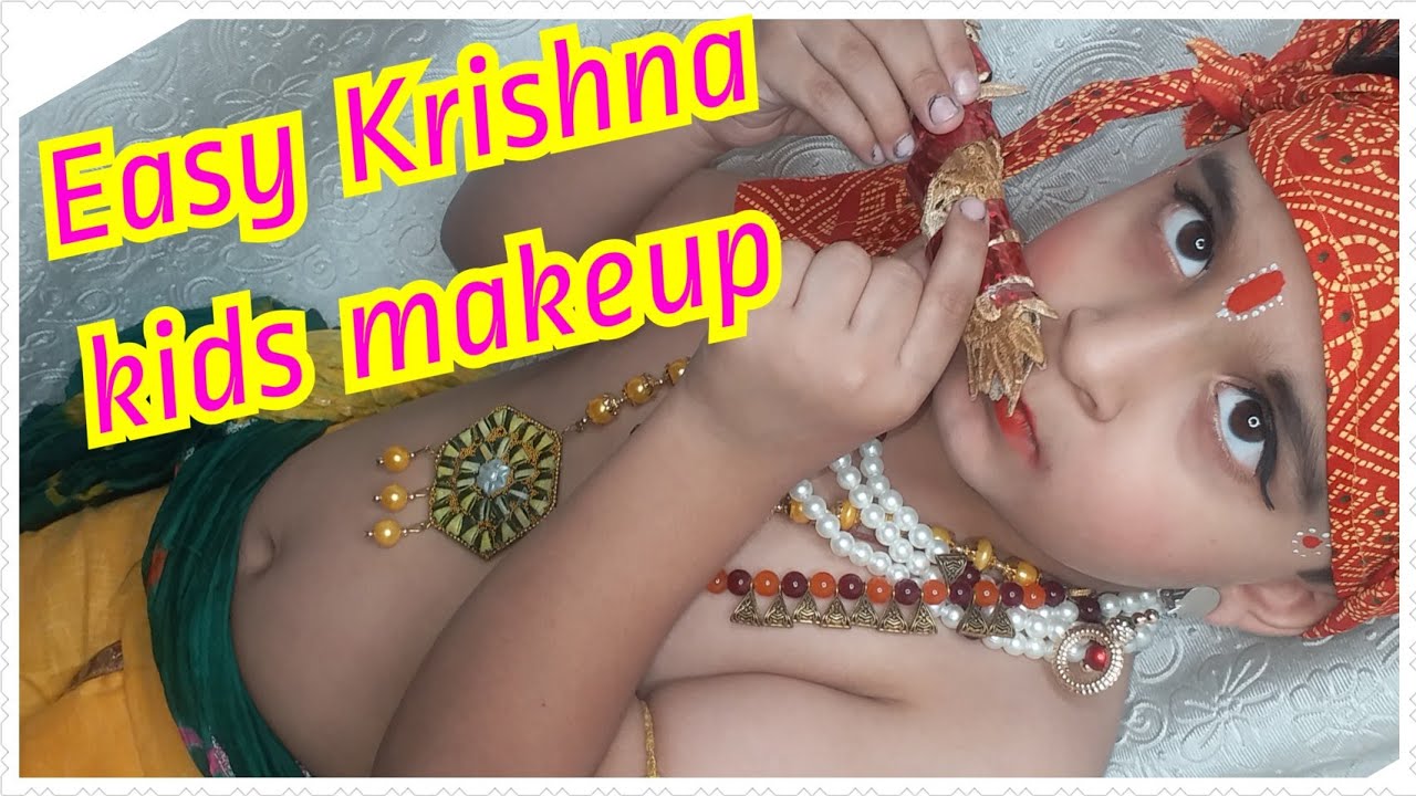 Krishna Makeup For Kids Janmastmi Special little Krishna Make Up simple krishna-makeup-for-kids-janmastmi-special-little-krishna-make-up-simple