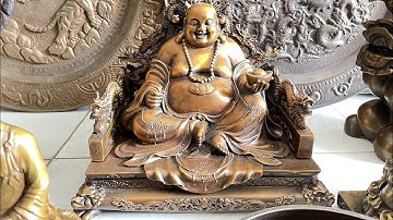 31/10/23 Di Lặc ngai rồng, bộ chén đủa mâm vàng, Tài Địa cưỡi linh thú #đồđồnglênguyệt #đồxưa #đồcổ