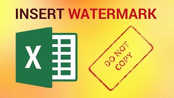 How to Insert a Watermark in Excel 2016