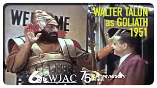 Walter Talun as Goliath Draws Crowds in Johnstown During '51 Film Tour