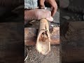 sawing wood on bamboo, the traditional art of starting a fire #firemaking #survivalfire