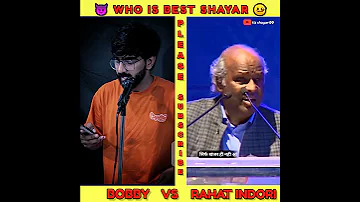 😈 Who Is Best Shayar 🤒 | Bobby Vs Rahat Indori Shayri Battle 🙅🏻 | #shorts #ytshorts #shayari