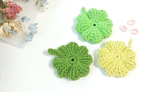 코바늘 뜨기/ 행운을 찾아가세요/ 네잎 클로버 키링/ Crochet four leaf clover /keychain