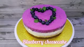 Blueberry Cheesecake بلو بيرى تشيز كيك على واصوله بطريقة سهلة وسريعة والطعم اكتر من رائع