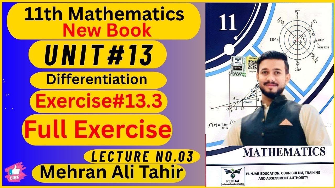 11th Class Math New Book Chapter no.13|Exercise no.13.3 Full Exercise ...