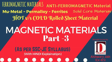 Anti-fero & Ferri magnetic material | Ferrites | Mu-Metal | Permalloy (HINDI) SSC-JE Materials