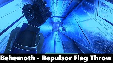 Halo Infinite Multiplayer: Behemoth Repulsor boosted CTF flag throw (requires social communication).