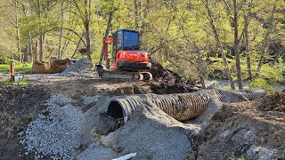 Pond pipe failure with the Kubota KX 040 4