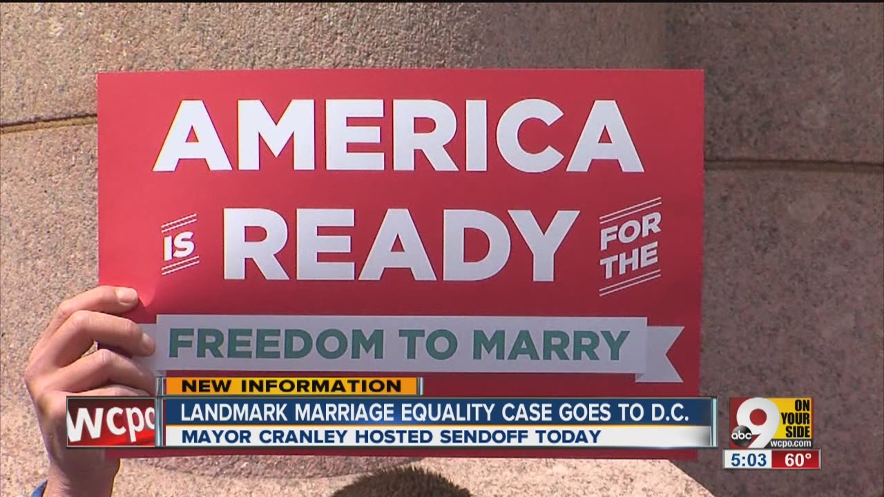 Same-sex marriage plaintiffs get Cincinnati City Hall send-off