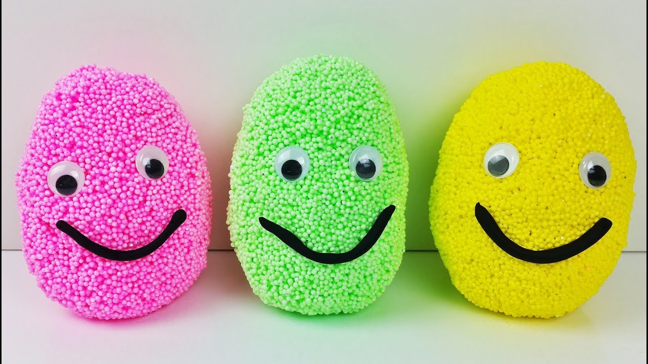 Learn Colors Play foam Smiley Face Surprise Eggs Frozen Princess Anna Littlest Pet Shop Mickey Mouse