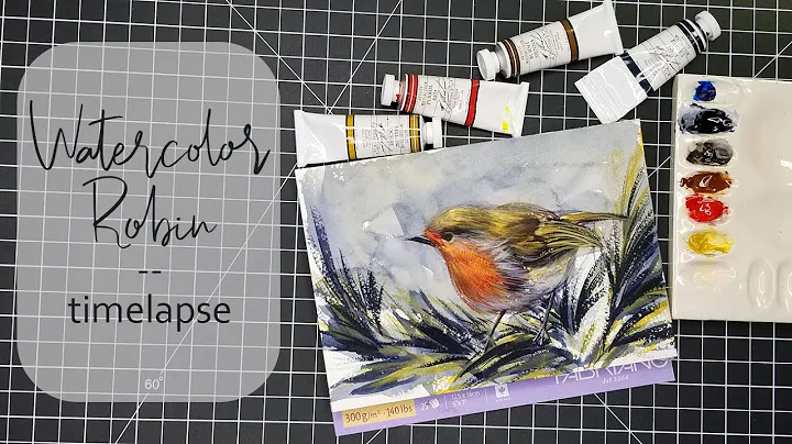 Watercolor Robin Painting - Process Overview (Time...